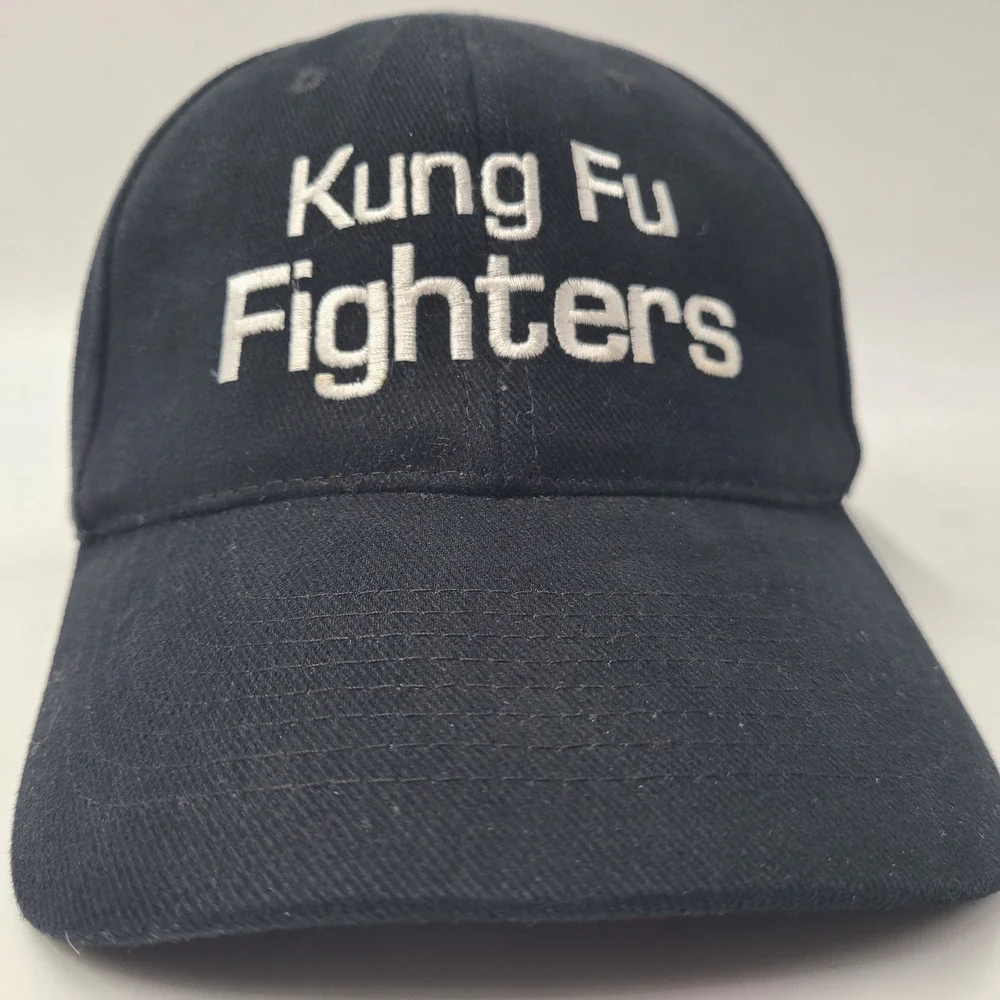 Vintage Kung Fu Fighters Hat Snapback Black White Martial Arts Casual Cotton Men